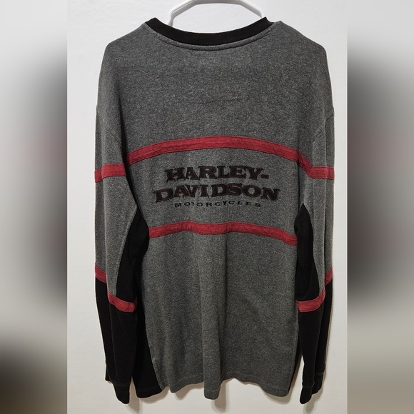 Harley Davidson Rare Vtg Thermal Shirt Long Sleeve Embroidery Logo XL B13 - Picture 2 of 6